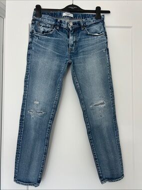 Moussy Light Blue Distressed Skinny, low rise  Jeans